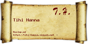 Tihi Hanna névjegykártya